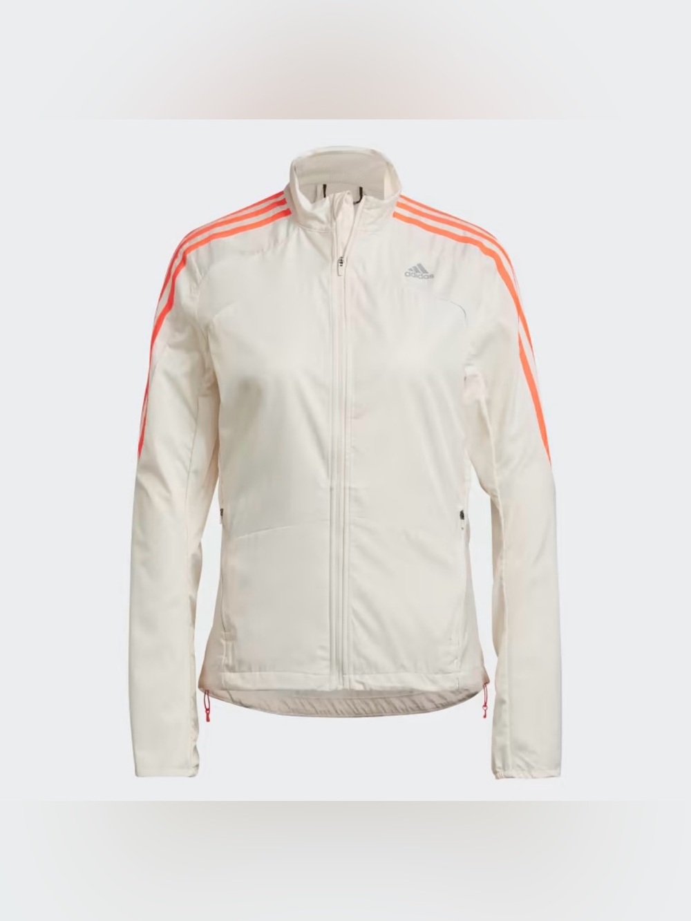 Adidas Women's Running Marathon Jacket Reflective, Cream/Orange Size L